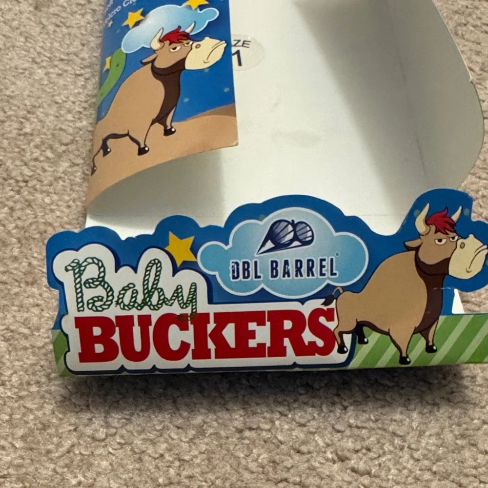 Baby Buckers Dbl Barrel Blue and Brown Boots - Size 1 - Picture 7 of 9